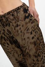 Pantaloni Palazzo in Satin Leopardato - Souvenir