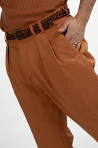 Pantalone Chino con Doppia Pinces  Terracotta - Out Fit
