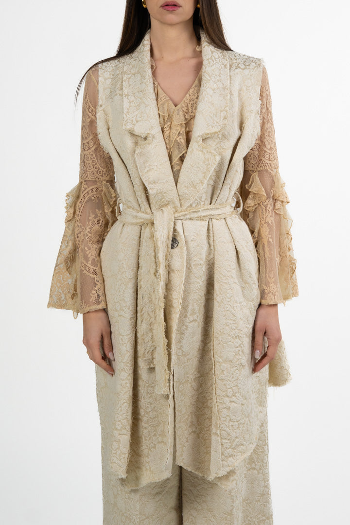 Gilet Lungo in Jacquard Floreale - Souvenir