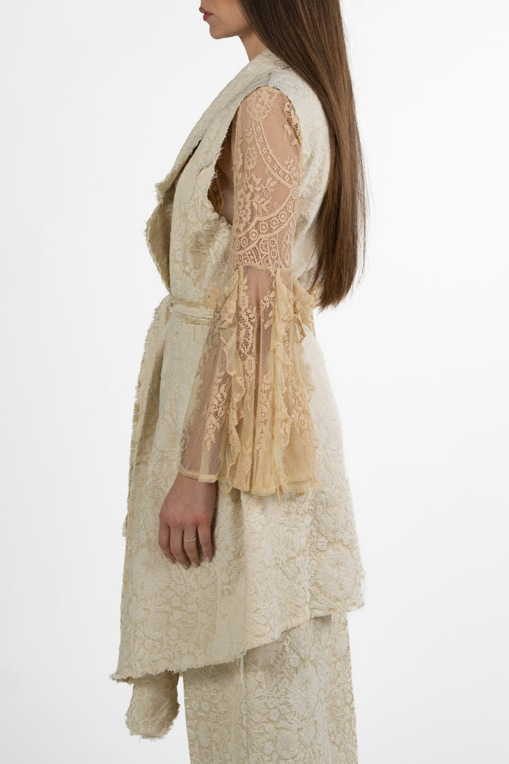 Gilet Lungo in Jacquard Floreale - Souvenir