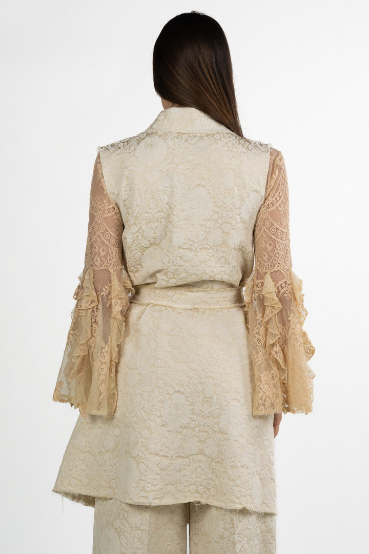 Gilet Lungo in Jacquard Floreale - Souvenir