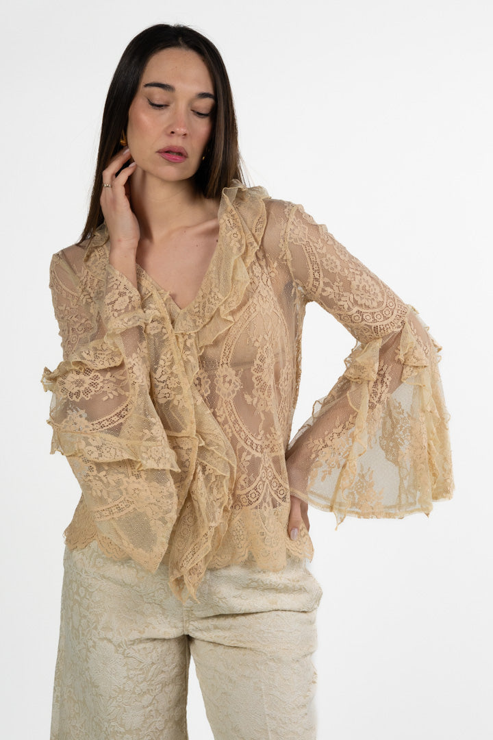 Blusa in Pizzo con Volant - Souvenir