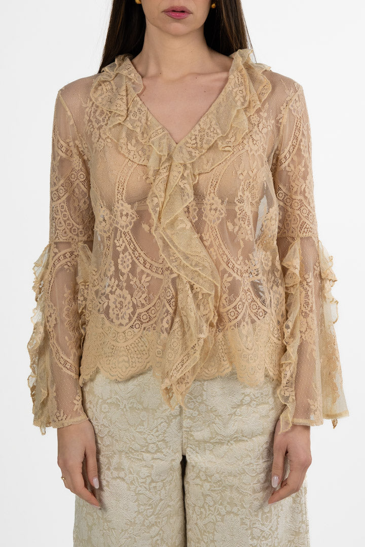 Blusa in Pizzo con Volant - Souvenir
