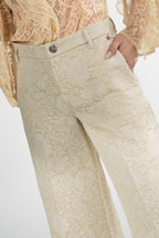 Pantalone Wide-Leg in Jacquard Floreale - Souvenir