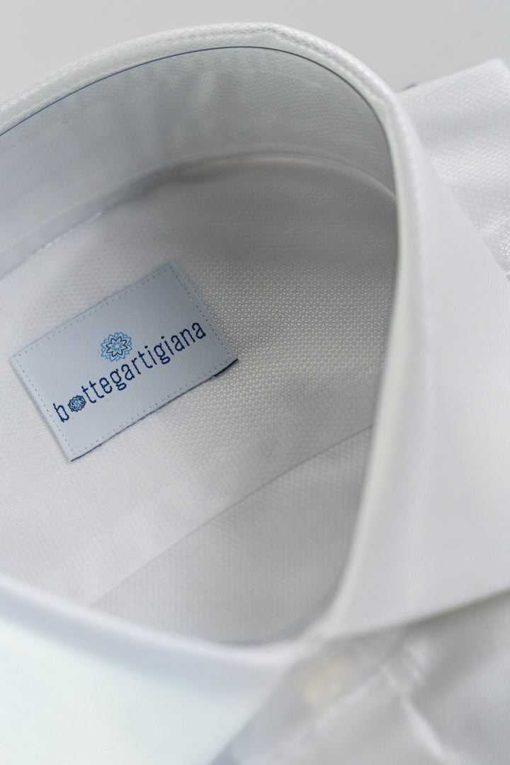 Camicia Sartoriale con Micro-Texture a Diamante -Bottega Artigiana