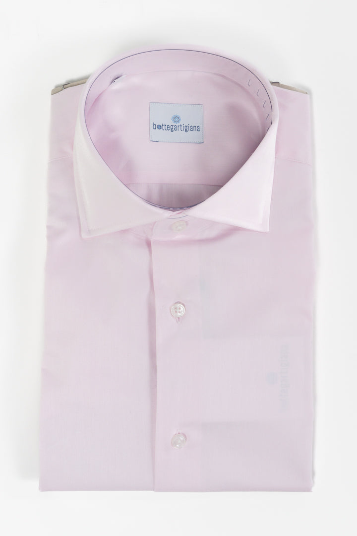 Camicia Sartoriale in Cotone Rosa Pastello -Bottega Artigiana