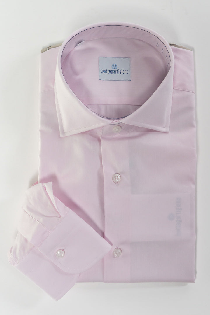 Camicia Sartoriale in Cotone Rosa Pastello -Bottega Artigiana