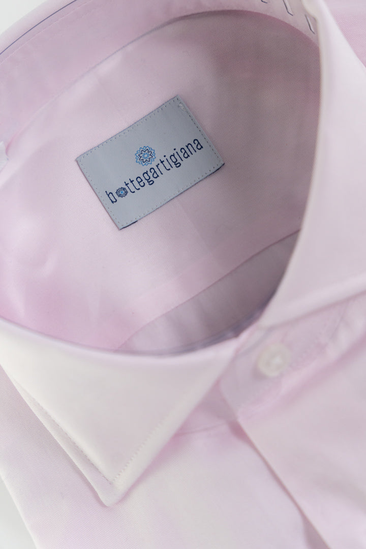 Camicia Sartoriale in Cotone Rosa Pastello -Bottega Artigiana