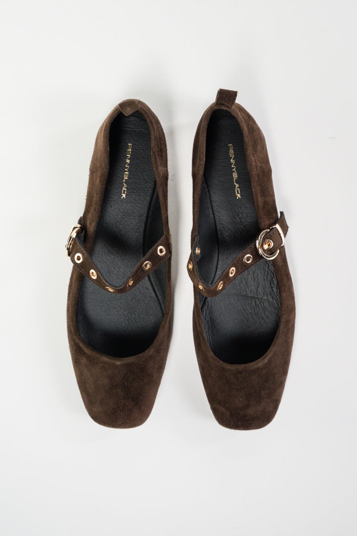 Ballerine in camoscio marrone - Penny Black