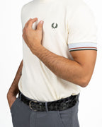 T-Shirt in Cotone con Dettaglio sulle Maniche ecru -  Fred Perry