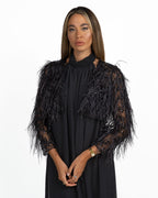 Giacchino Cropped Gioiello con Piume nero - Berti Mode Collection
