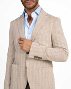 Giacca Blazer a Spina di Pesce beige - Berti Mode Collection