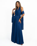 Abito Lungo Fluido in Chiffon con Stola Abbinata - Berti Mode Collection