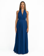 Abito Lungo Fluido in Chiffon con Stola Abbinata - Berti Mode Collection