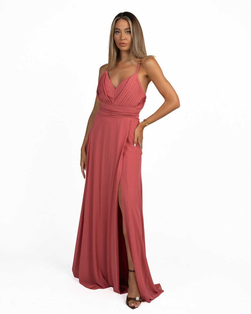 Abito Lungo Fluido con Spacco fard - Berti Mode Collection