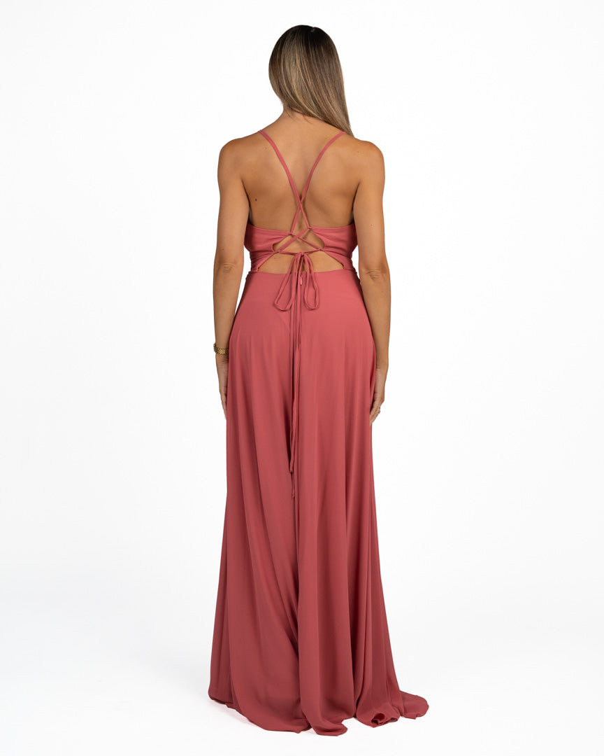 Abito Lungo Fluido con Spacco fard - Berti Mode Collection
