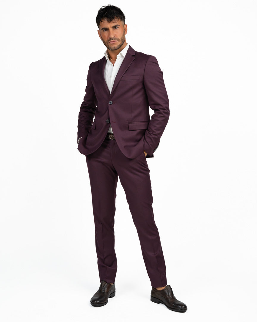 Completo Elegante Sartoriale Slim Fit bordeaux - Berti Mode Collection