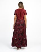 Abito Lungo in Mikado e Jacquard Floreale - Berti Mode Collection