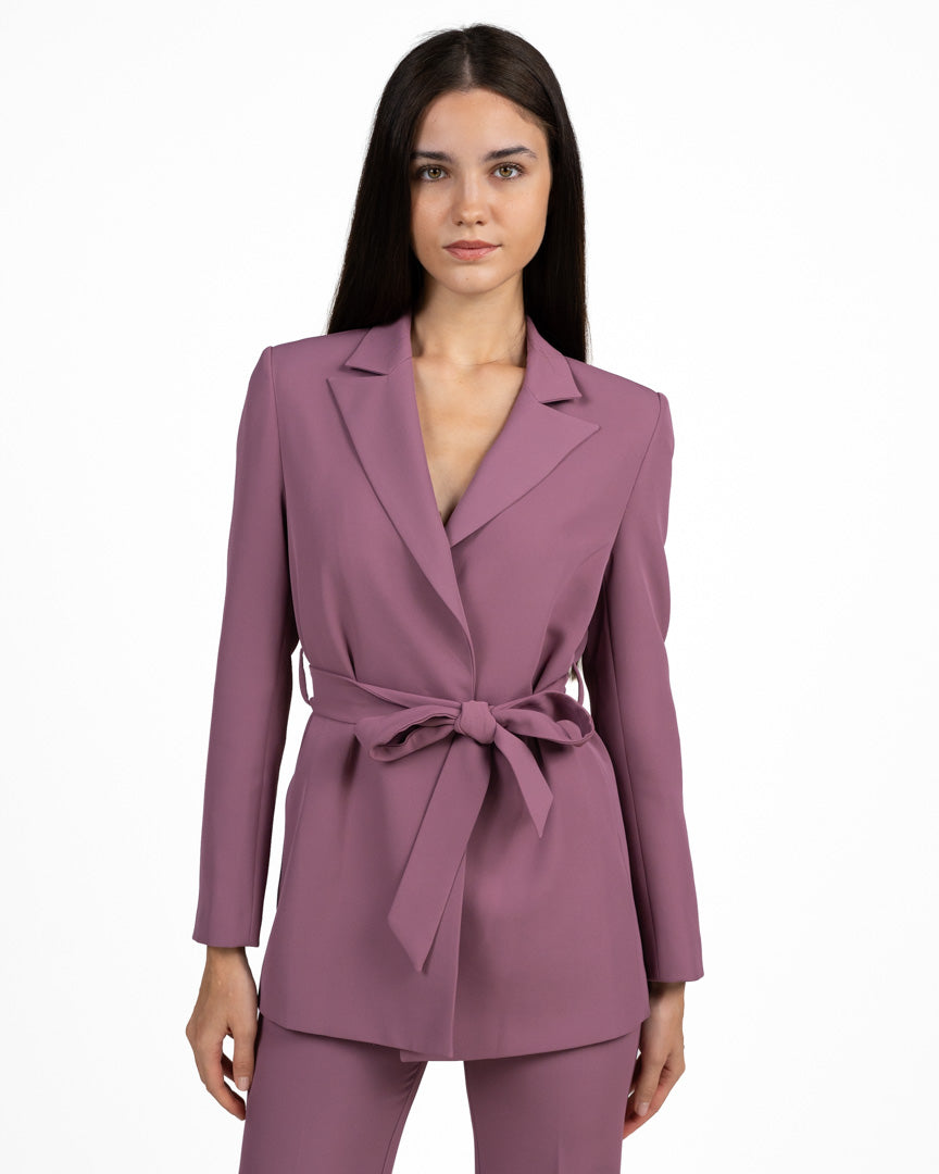 Completo Tailleur da Donna: Giacca con Cinta e Pantaloni Palazzo - Rinascimento