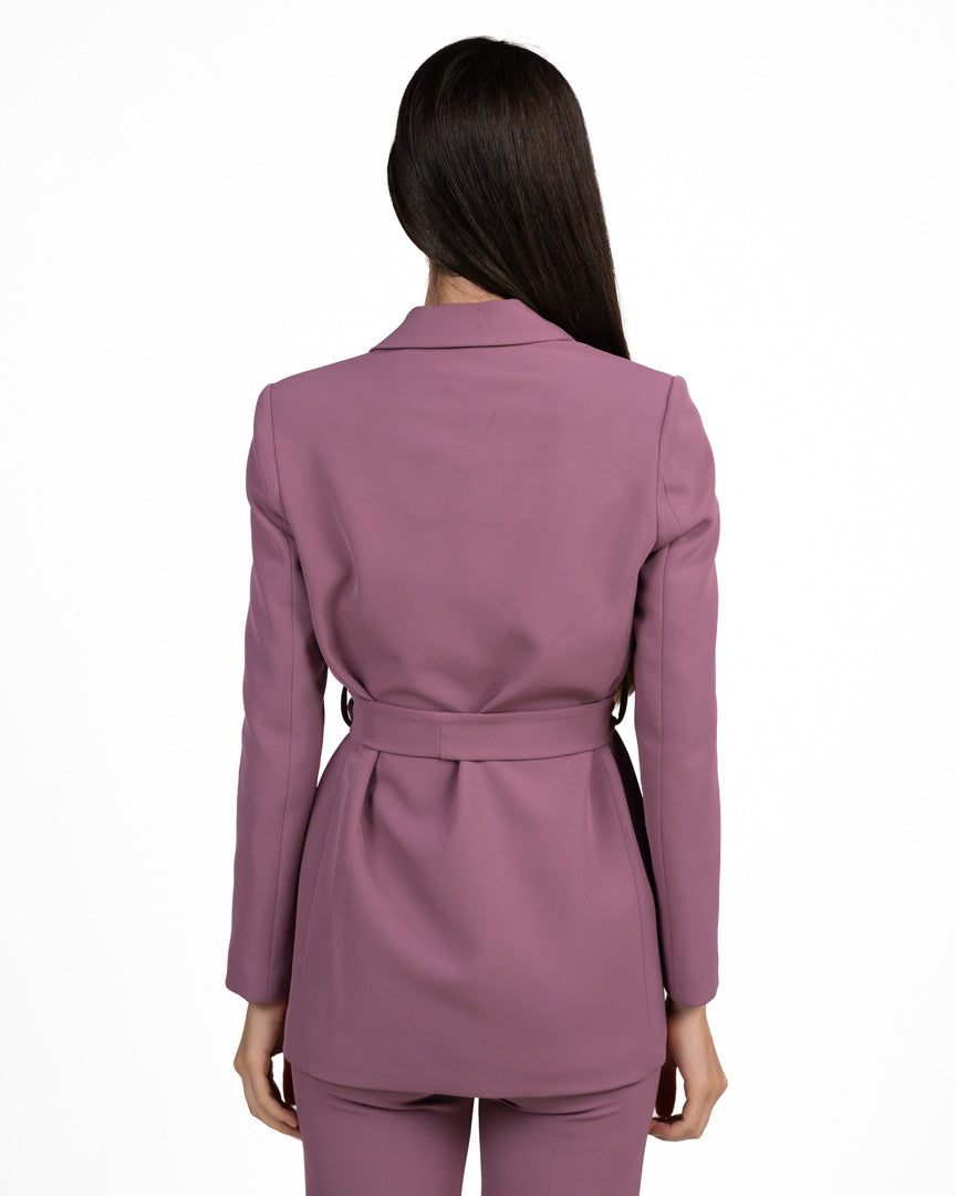 Completo Tailleur da Donna: Giacca con Cinta e Pantaloni Palazzo - Rinascimento