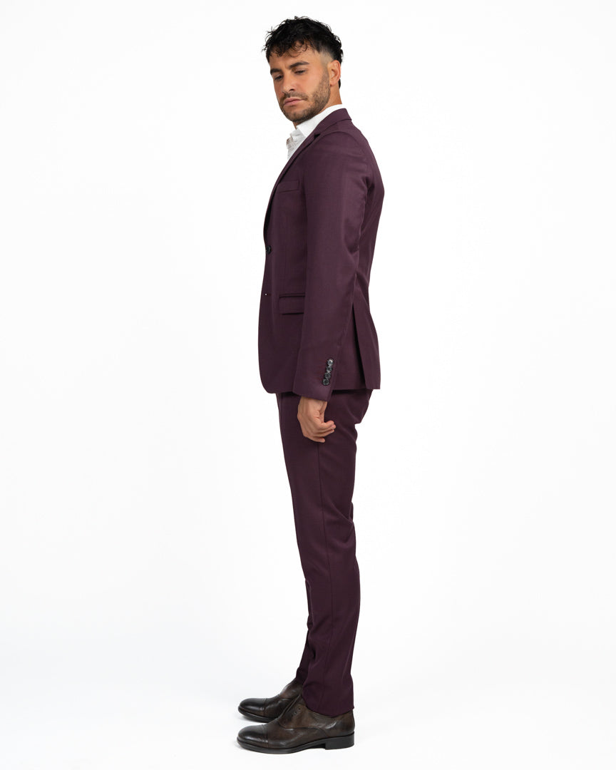 Completo Elegante Sartoriale Slim Fit bordeaux - Berti Mode Collection