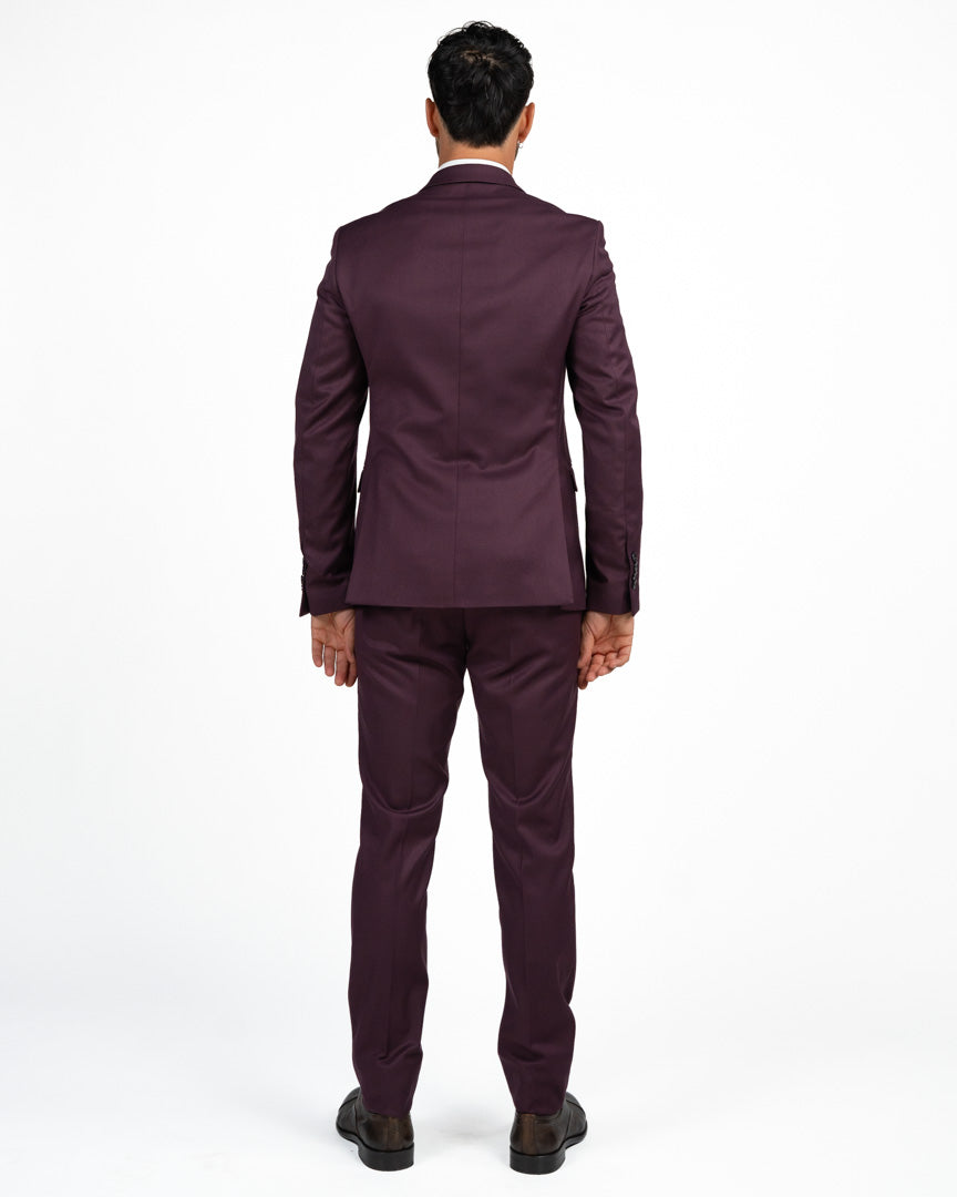 Completo Elegante Sartoriale Slim Fit bordeaux - Berti Mode Collection