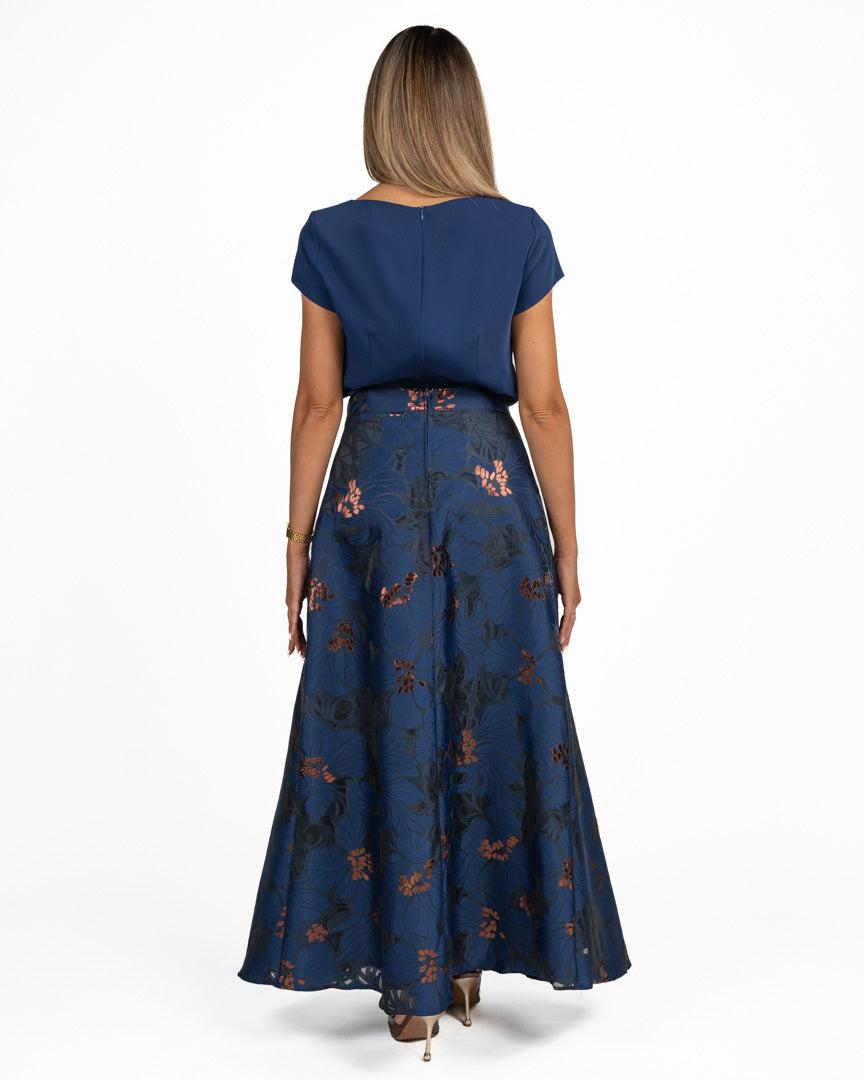 Set Elegante Scomposto (Top e Gonna Lunga Jacquard) - Berti Mode Collection