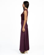 Abito  Elegante Bordeaux con Corpetto  in Pizzo - Rinascimento