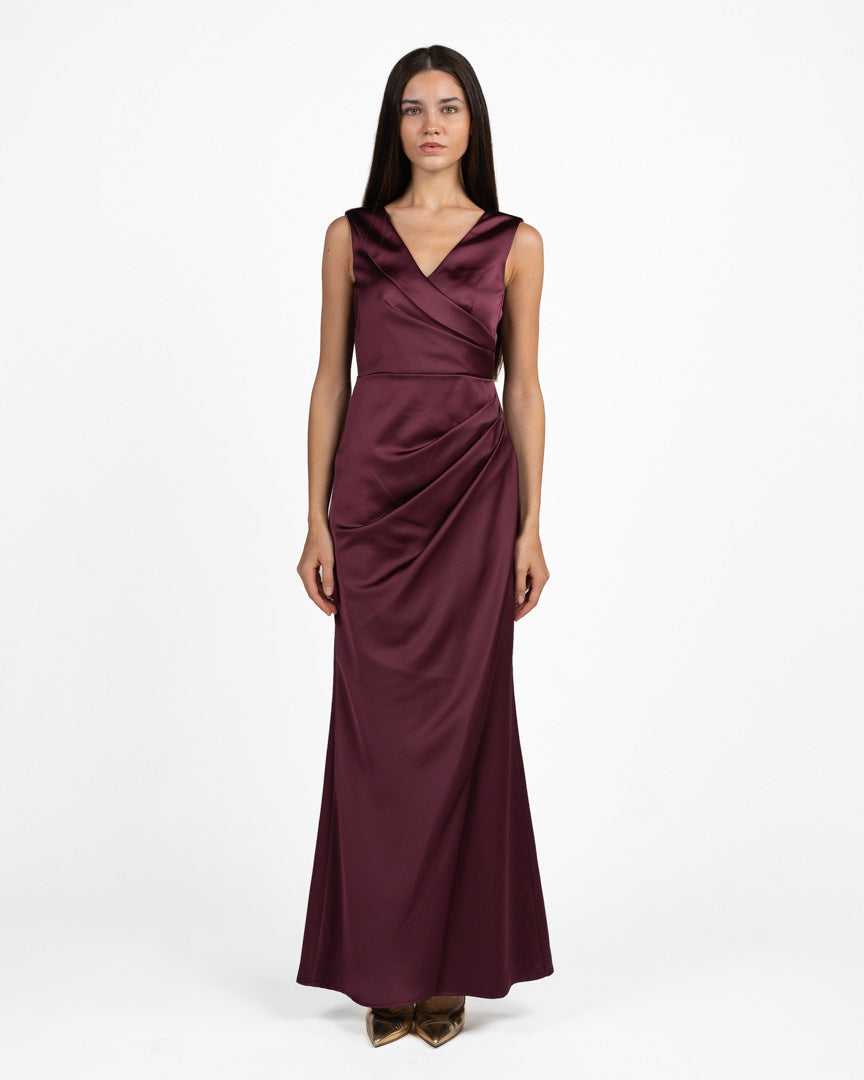 Abito con drappeggio bordeaux - Rinascimento