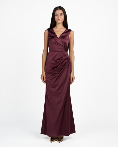 Abito con drappeggio bordeaux - Rinascimento
