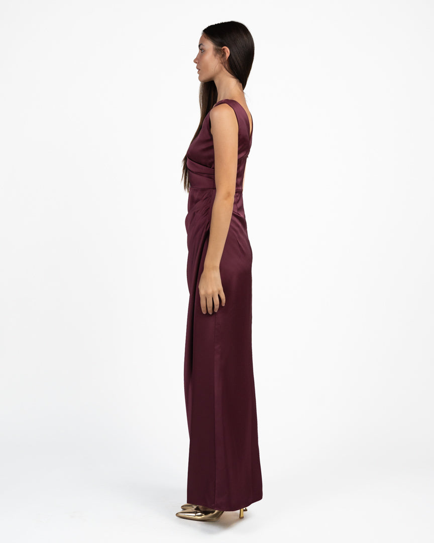 Abito con drappeggio bordeaux - Rinascimento