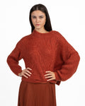 Maglione Girocollo in Maglia Color Mattone - Souvenir