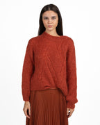 Maglione Girocollo in Maglia Color Mattone - Souvenir
