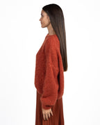 Maglione Girocollo in Maglia Color Mattone - Souvenir