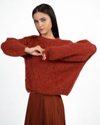 Maglione Girocollo in Maglia Color Mattone - Souvenir