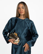 Abito Longuette Satin Sgualcito ottanio - Marella