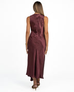 Abito Longuette Satin Sgualcito Burgundy - Marella