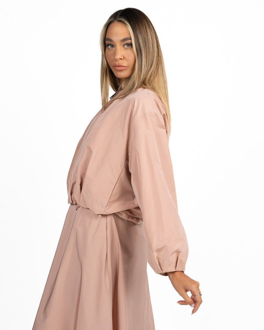 Giacca Bomber Cropped con Zip Rosa Cipria - Weekend Max Mara