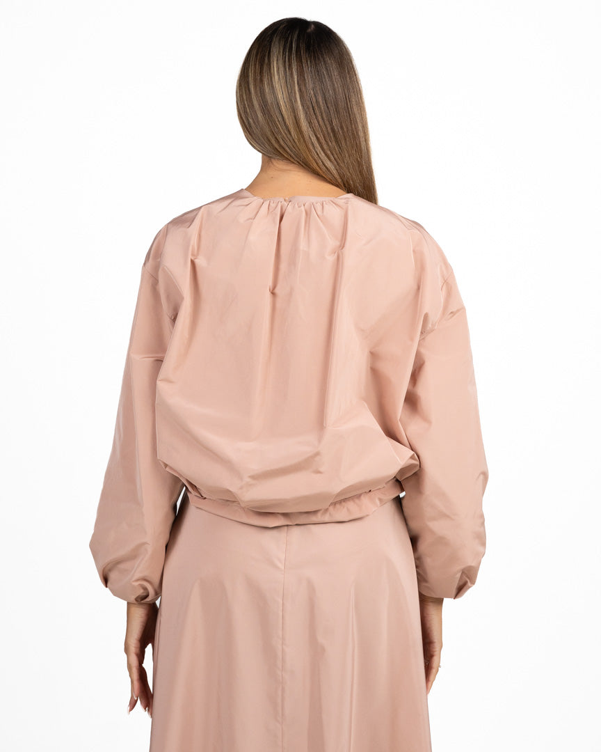 Giacca Bomber Cropped con Zip Rosa Cipria - Weekend Max Mara