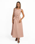 Abito Longuette Smanicato con Cintura Rosa Cipria - Weekend Max Mara