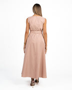 Abito Longuette Smanicato con Cintura Rosa Cipria - Weekend Max Mara