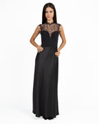 Abito  Elegante Nero con Corpetto  in Pizzo - Rinascimento