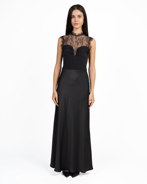 Abito  Elegante Nero con Corpetto  in Pizzo - Rinascimento