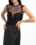 Abito  Elegante Nero con Corpetto  in Pizzo - Rinascimento