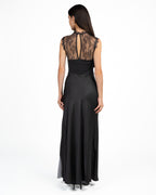 Abito  Elegante Nero con Corpetto  in Pizzo - Rinascimento