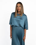 Blusa Plissé Verde Ottanio - Weekend Max Mara