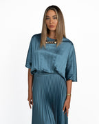 Blusa Plissé Verde Ottanio - Weekend Max Mara