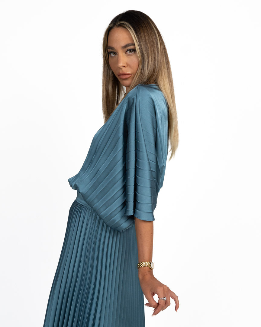 Blusa Plissé Verde Ottanio - Weekend Max Mara