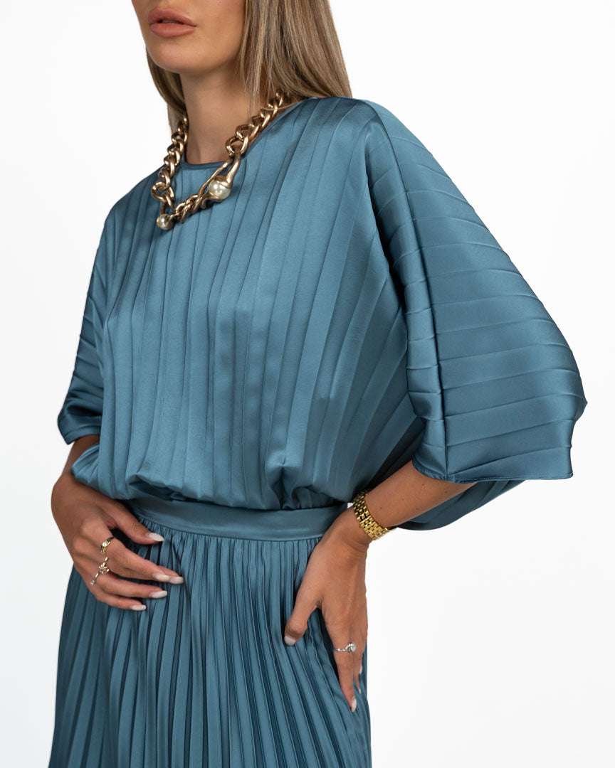 Blusa Plissé Verde Ottanio - Weekend Max Mara