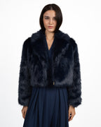 Pelliccia Ecologica Crop Blu - Rinascimento